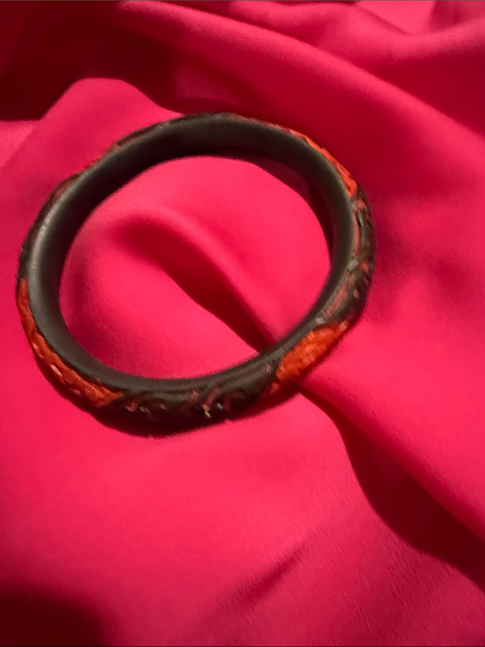 Vintage Chinese Cinnabar Bangle Bracelet